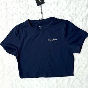 NWT- ROW HOUSE Women's Navy Crop Top